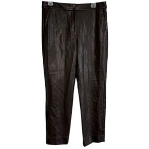 J. Crew | Brown Kate Faux Leather Pants Straight Leg